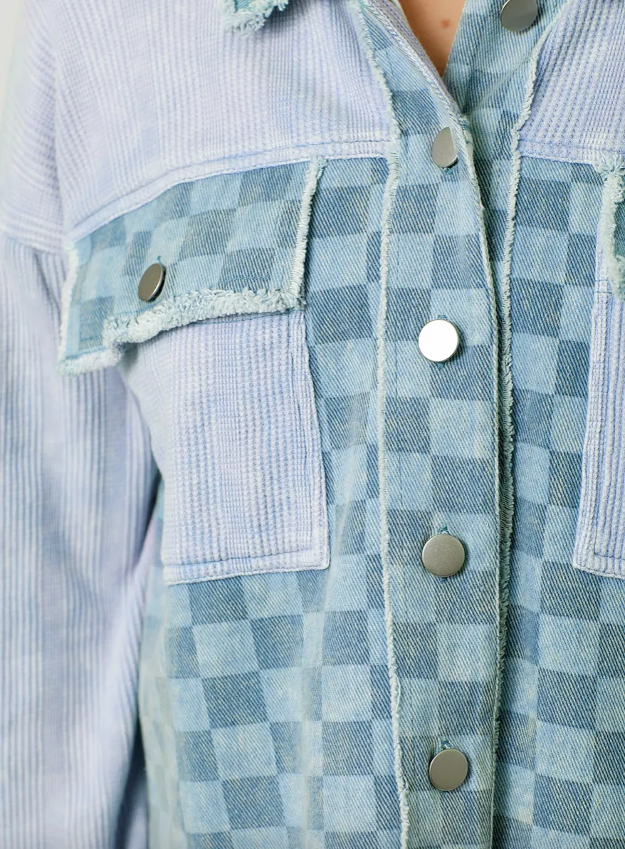 The Addison Checker Detail Shacket