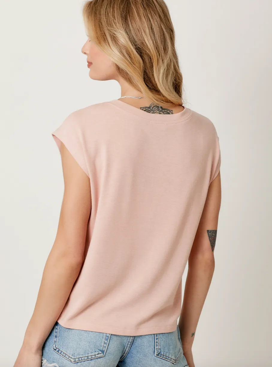 The Avery Ruched Tie Front Tee