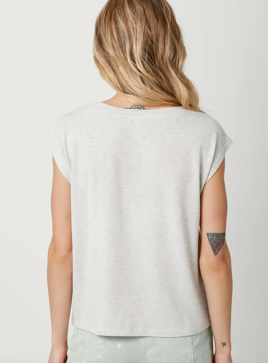 The Avery Ruched Tie Front Tee