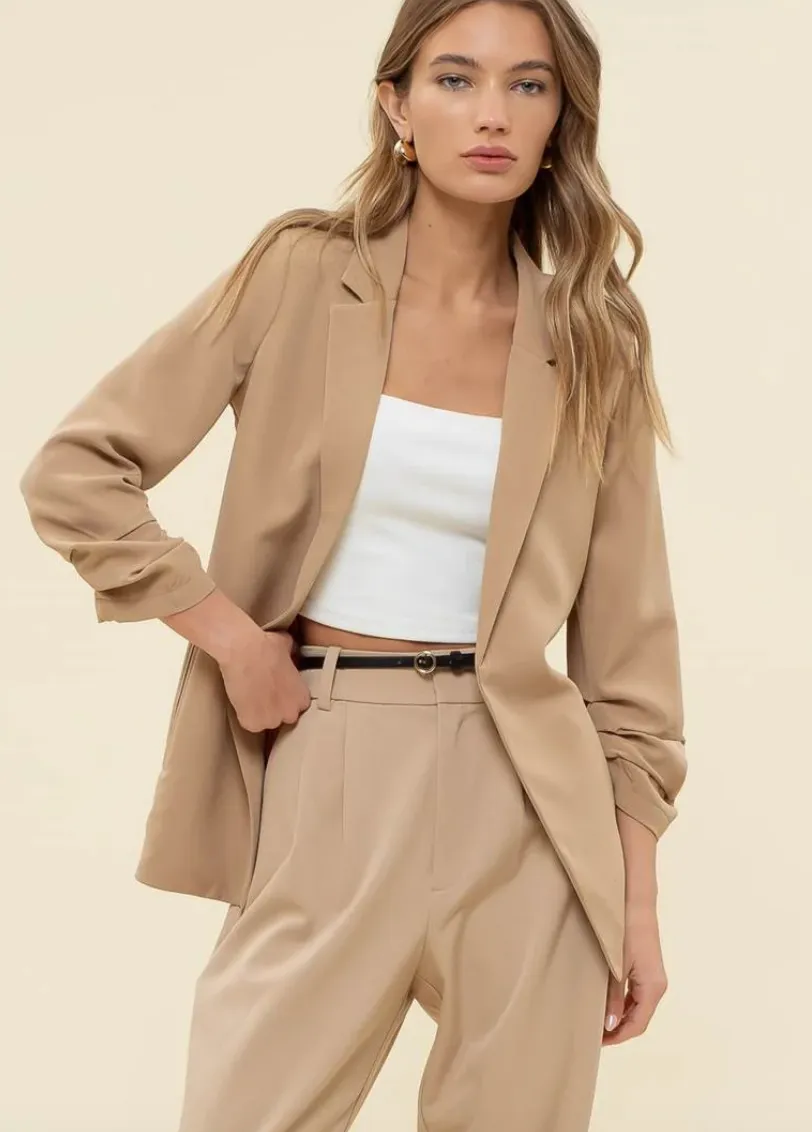 The Chanel 3/4 Ruched Sleeve Blazer