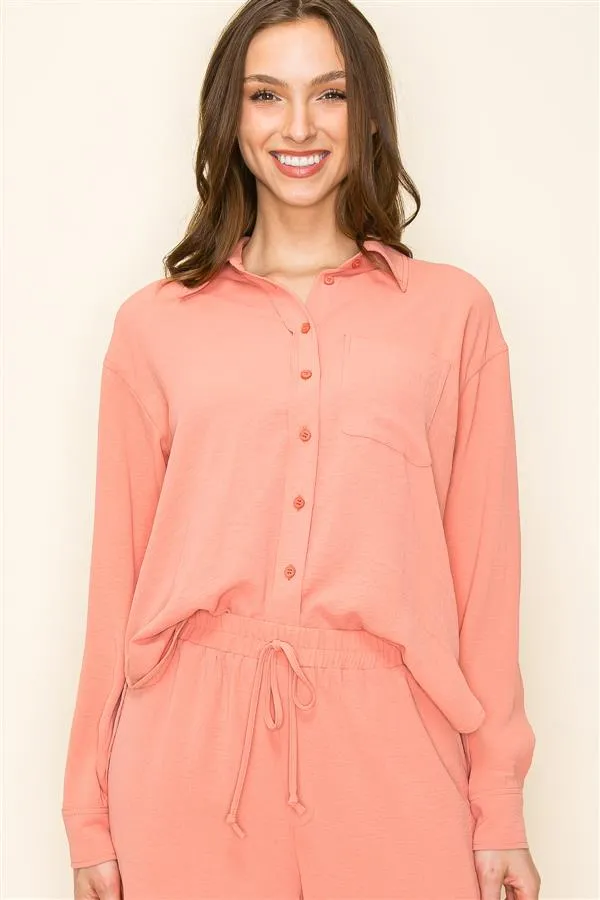 The Charlie Textured Button Down Top