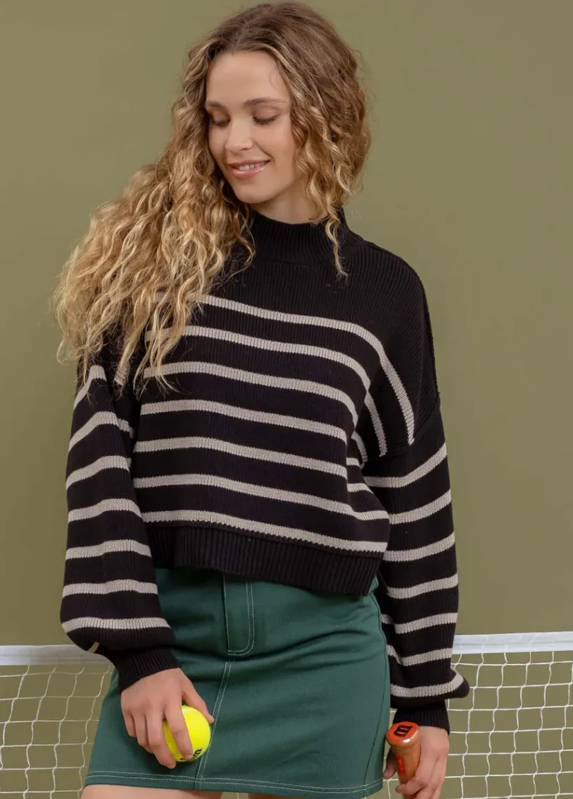 The Ellie Cropped Stripe Sweater