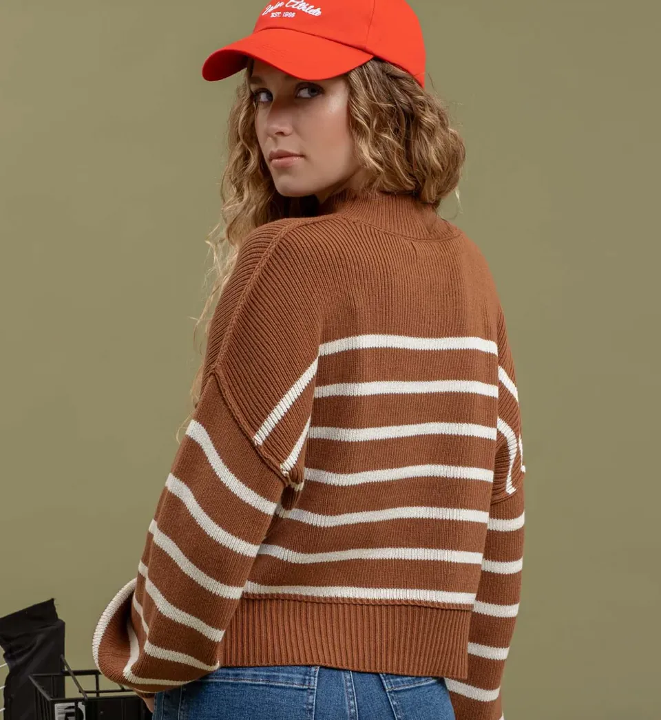 The Ellie Cropped Stripe Sweater