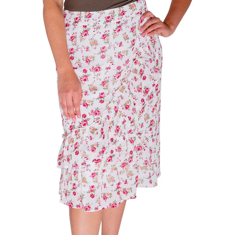 The Marley Floral Wrap Skirt - Rose