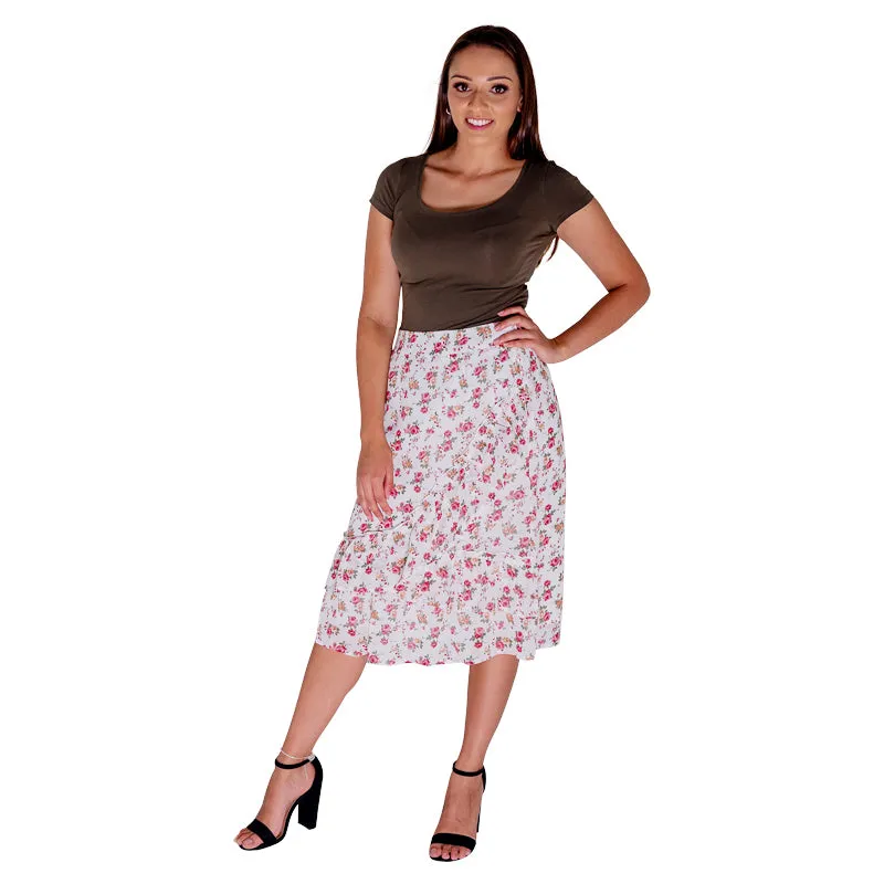 The Marley Floral Wrap Skirt - Rose