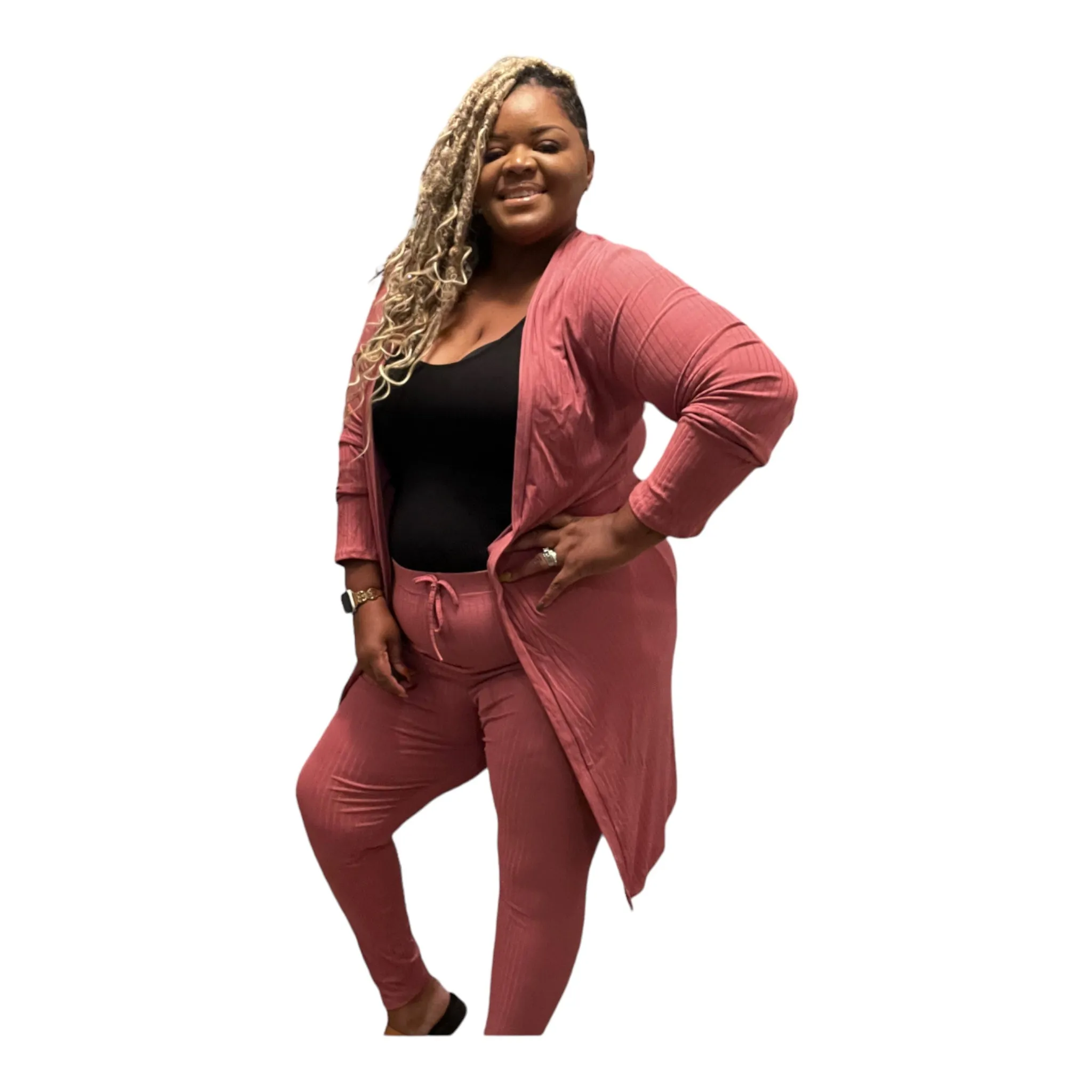 The Nora Plus Size Cardigan Set