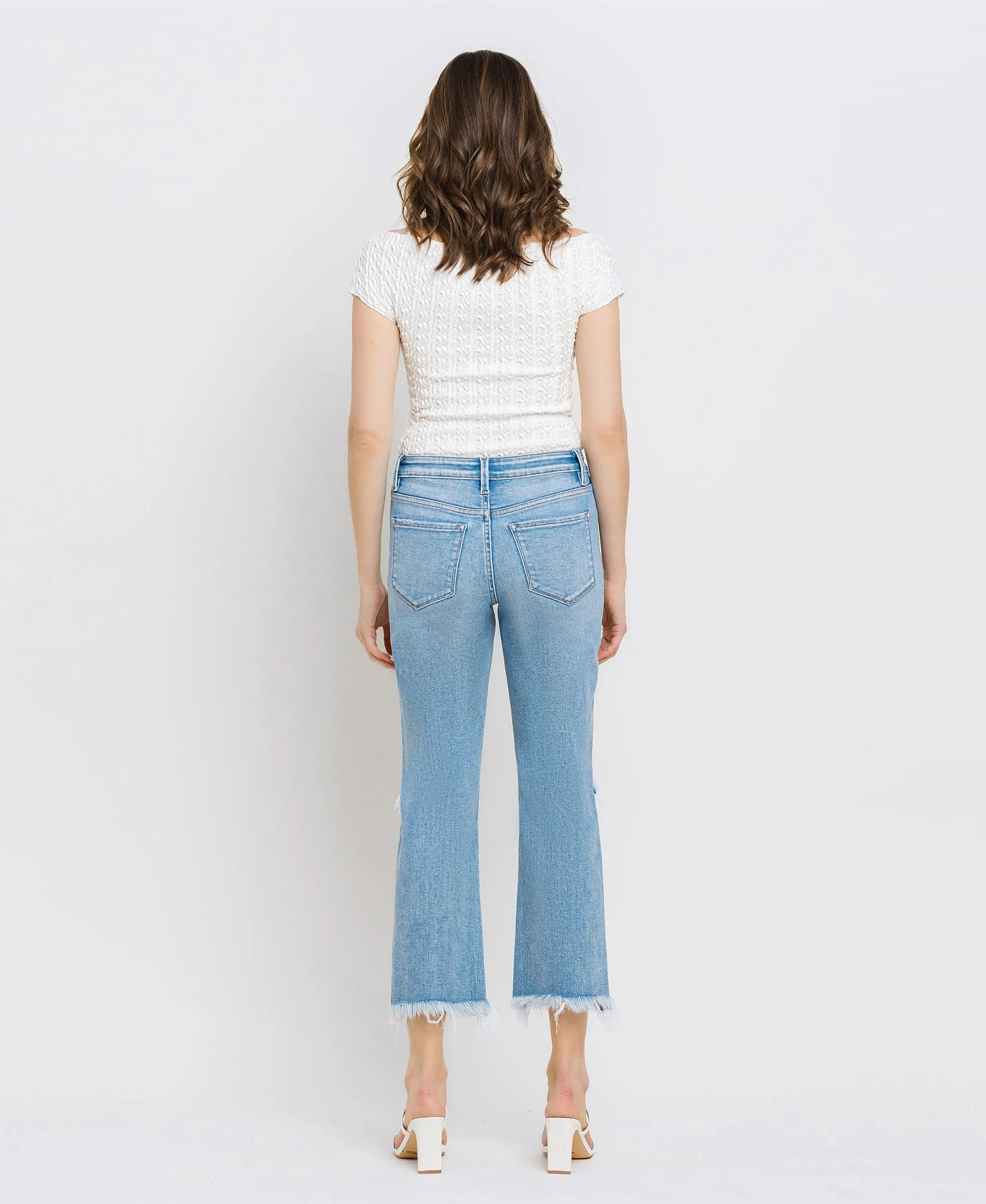 Torne River - High Rise Raw Crop Straight Jeans