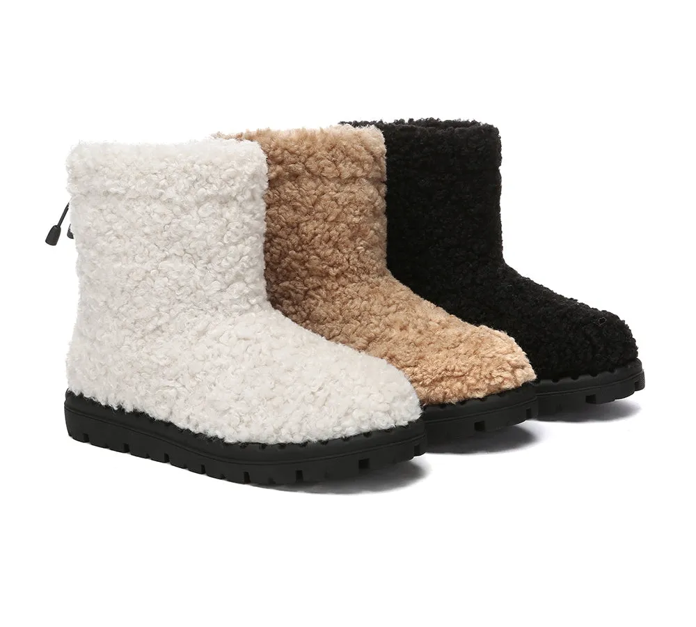 UGG Sheepskin Wool Plush Drawstring Boots Peggy