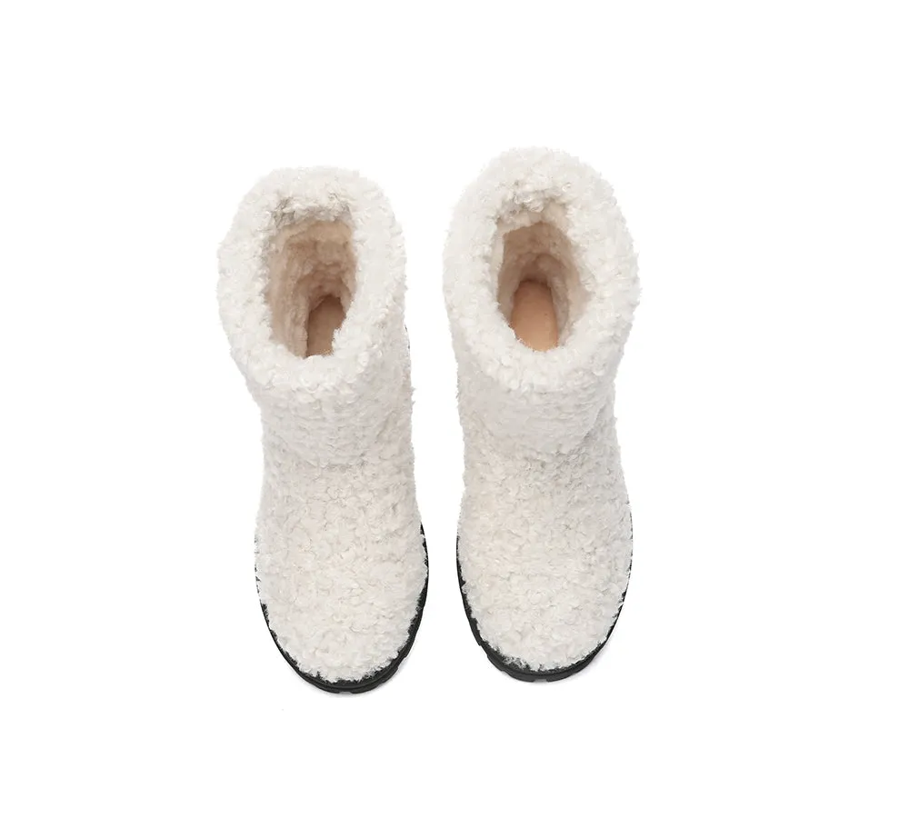 UGG Sheepskin Wool Plush Drawstring Boots Peggy