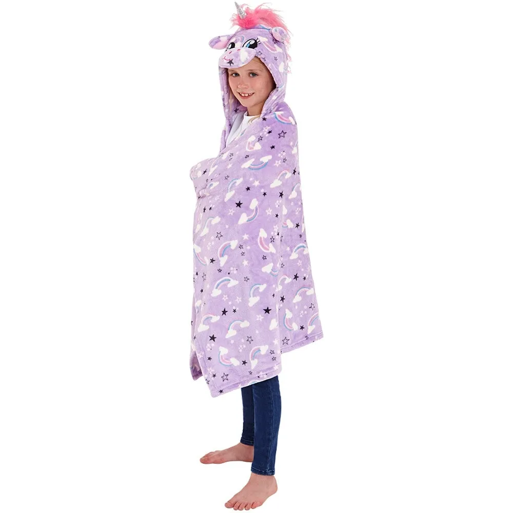 Unicorn Hooded Cuddle Blanket