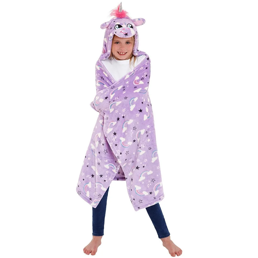 Unicorn Hooded Cuddle Blanket