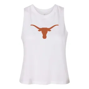 University of Texas at Austin (The) Endzone Women's Racerback Crop Tank in White