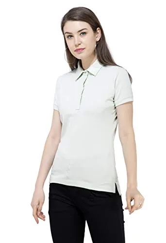 USI Uni Style Image | Regular Fit | Polycotton Polo for Women| Sequin Collar | Half Sleeves with Loop | Sustainable | Durable | Stylish | 50 wear Tested |Mint Green