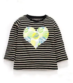 Ventra Girls Striped Heartin Full Sleeve Top