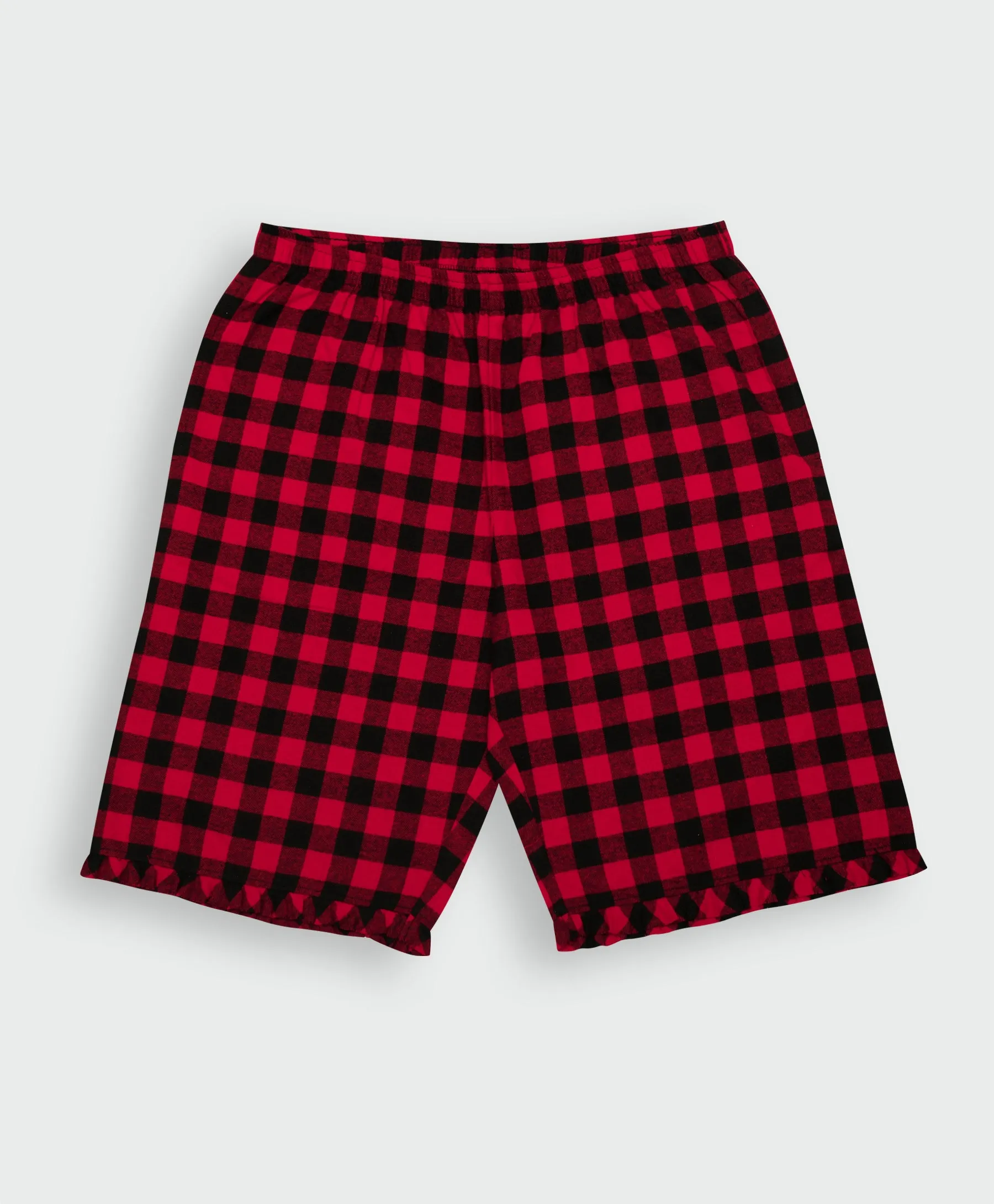 Ventra Ladies Red Checks Shorts Set