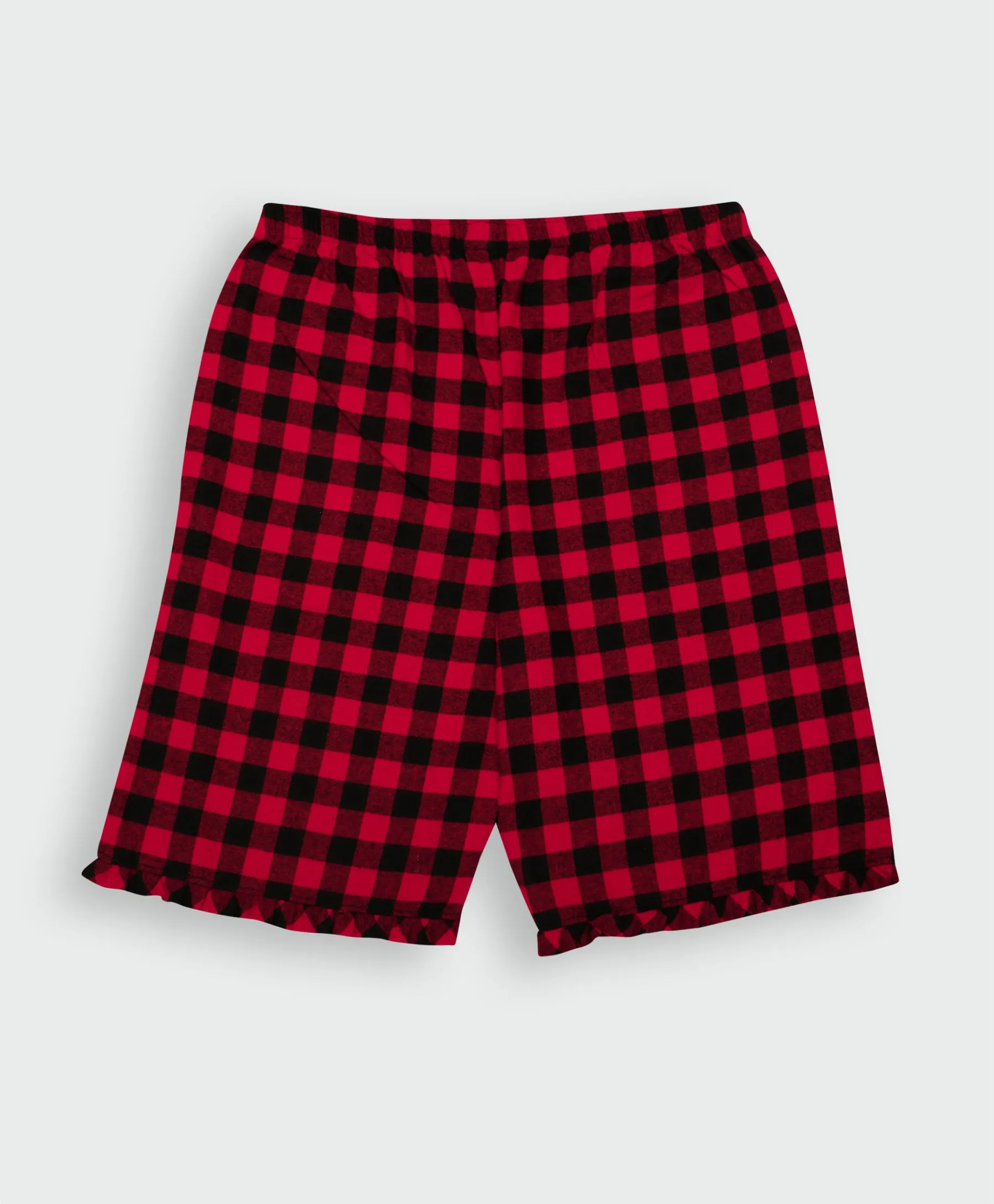 Ventra Ladies Red Checks Shorts Set